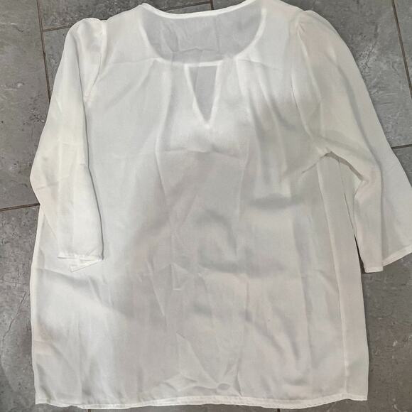 Everly white sheer blouse, size L - Picture 6 of 6